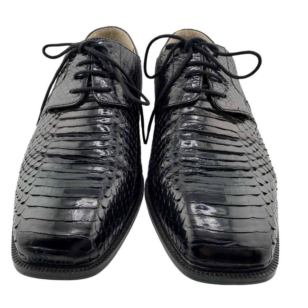 Giorgio Brutini Slaton Oxfords Genuine Snake Skin Size 10.5 Black Dress Shoes